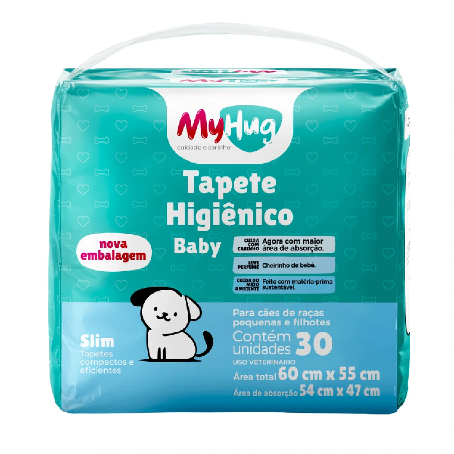 Tapete Higiênico MyHug Baby Slim 60X55 cm para Cães Filhotes